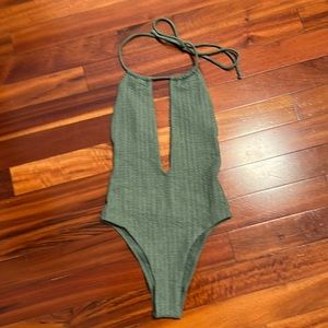 green zara one piece bikini💚